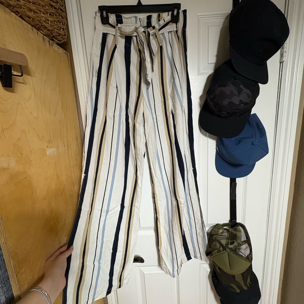 Striped Wide-Leg Pants